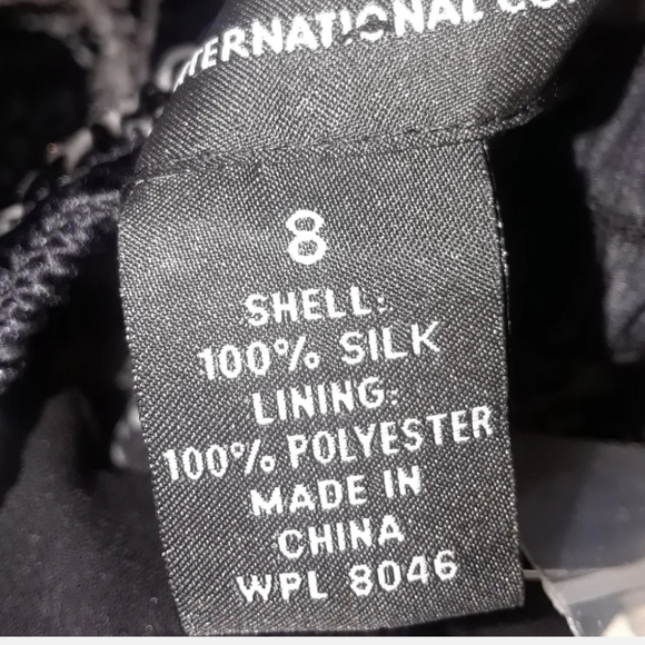 INC International Concepts 100% Silk Black Ruched Halter Top w/ Buttons Size 8 - Picture 4 of 5